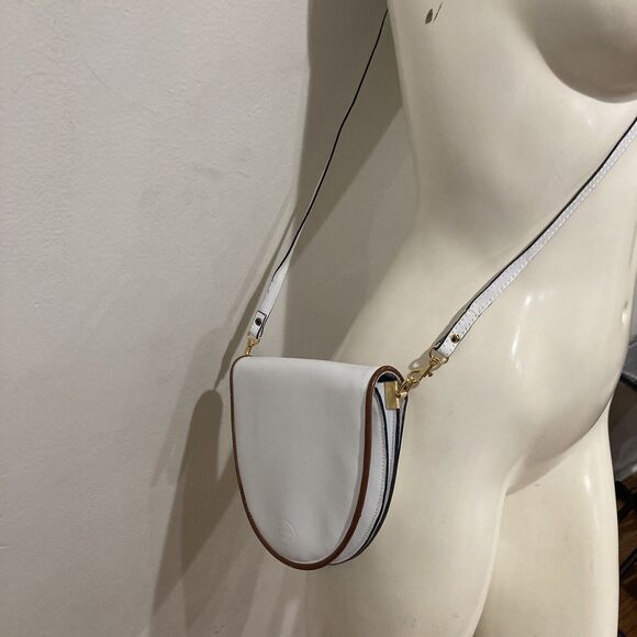 Roberta Firenze White Leather Crossbody Purse Shoulder Bag Slim Women’s Italy - Picture 3 of 10